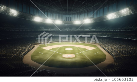 Baseball stadium with spotlight. Baseball stadium with spotlight. 105663103