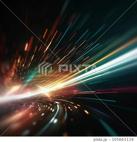 Lights of cars with night. Long exposure 105663119