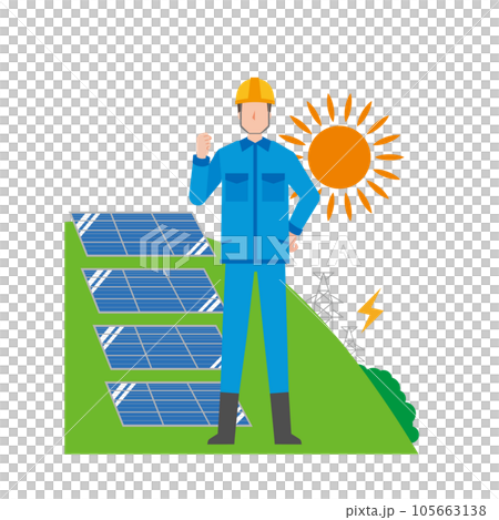 太陽能發電和男性工人 太陽能發電和男性工人 105663138