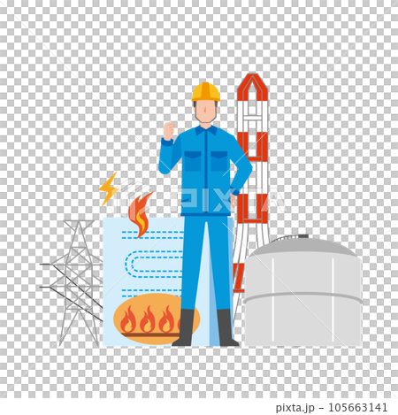 Thermal power plant and male workers 105663141