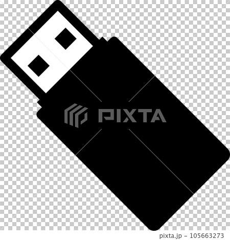 USBメモリのシンプルなモノクロイラスト 105663273