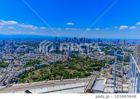 東京 港区 六本木ヒルズ展望台 スカイデッキからの眺め 東京 港区 六本木ヒルズ展望台 スカイデッキからの眺め 105663646