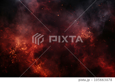 Abstract Red Fire Smoke on Black Backgroundのイラスト素材 [105663878] - PIXTA