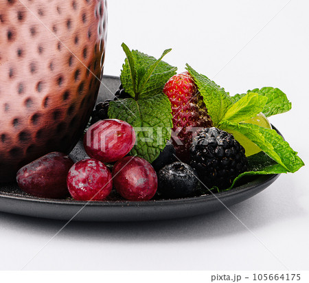 Rosehip tea with aniseed, mint and berries Rosehip tea with aniseed, mint and berries 105664175