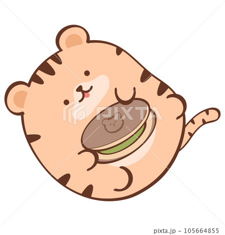 Tiger with Green Tea Dorayaki 105664855