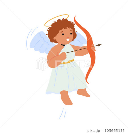 Adorable Baby Angel With A Bow and Arrow, Radiating Innocence And Charm, Ready To Spread Love And Joy 105665153