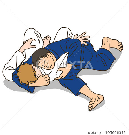 男子柔道の試合(袈裟固) 男子柔道の試合(袈裟固) 105666352