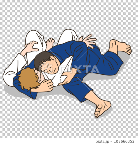 男子柔道の試合(袈裟固) 男子柔道の試合(袈裟固) 105666352