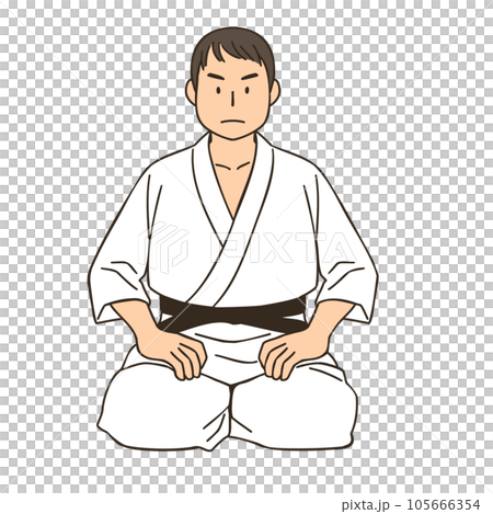 男柔道運動員坐直 105666354