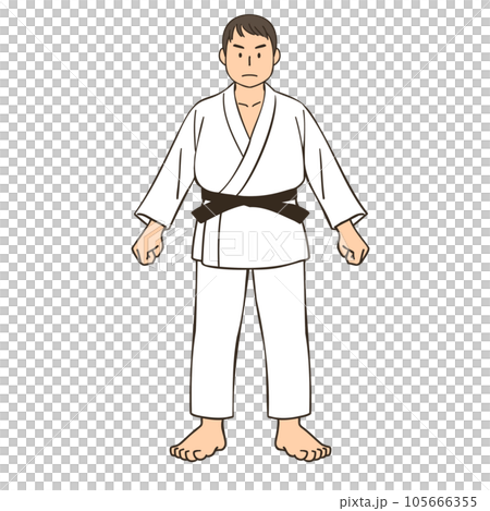 男子柔道運動員直立 男子柔道運動員直立 105666355