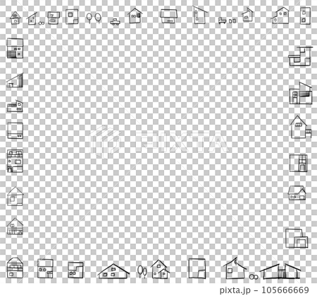 Various houses Simple house and tree icons, background materials Various houses Simple house and tree icons, background materials 105666669