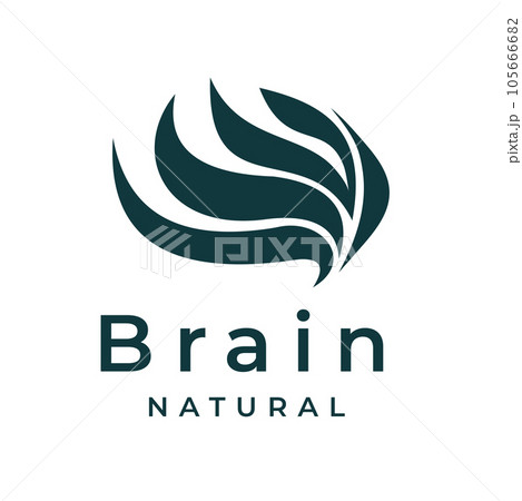 Brain Illustration design natural vintage retro logo design simple 105666682