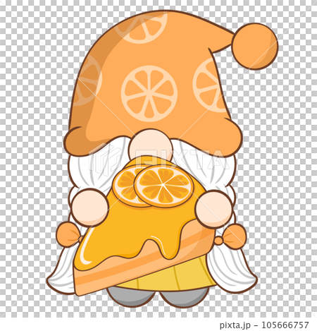 Dwarf holding an orange cake 105666757