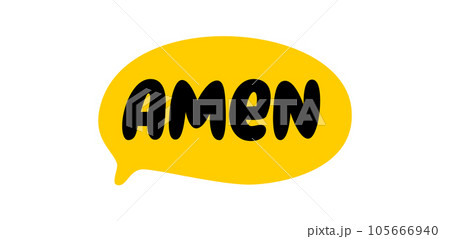 AMEN speech bubble. Amen text. Vector word illustration 105666940