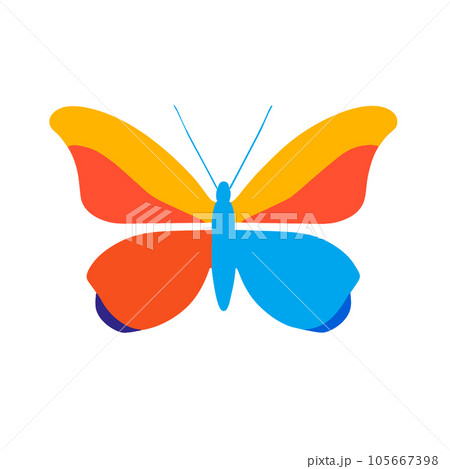 Butterfly isolated on white background. Vector illustration in flat style Butterfly isolated on white background. Vector illustration in flat style 105667398