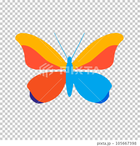Butterfly isolated on white background. Vector illustration in flat style Butterfly isolated on white background. Vector illustration in flat style 105667398