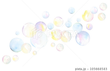 Colorful Soap bubbles isolated watercolor illustration Colorful Soap bubbles isolated watercolor illustration 105668583