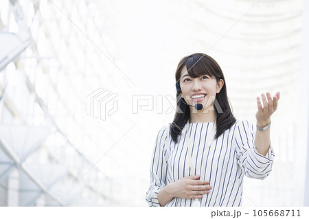 プレゼンテーションをする若い女性 ビジネスウーマン プレゼンテーションをする若い女性 ビジネスウーマン 105668711