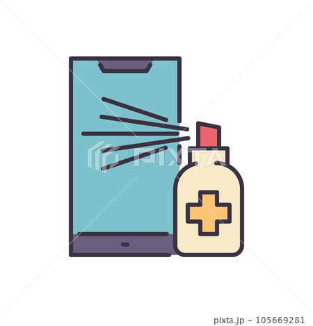Smartphone disinfection related vector icon Smartphone disinfection related vector icon 105669281