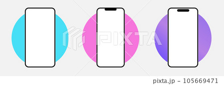Phone mockup isolate 3d vector screen device template. Cellphone app mock up realistic telephone 105669471