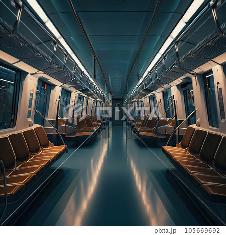 inside the subway car. 105669692