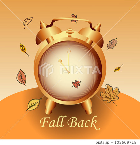Daylight saving time. Warm autumn colors. vector image 105669718