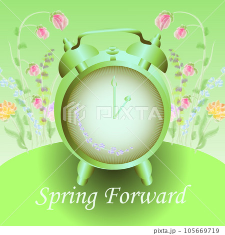 Daylight saving time. Fresh spring colors. vector image Daylight saving time. Fresh spring colors. vector image 105669719