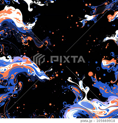 カラフルなマーブル模様　墨絵　AI画像　紫 105669918