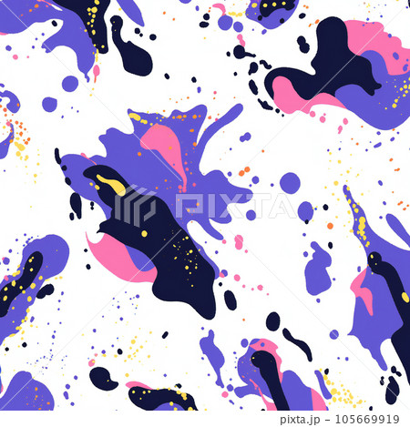 カラフルなマーブル模様　墨絵　AI画像　紫 105669919