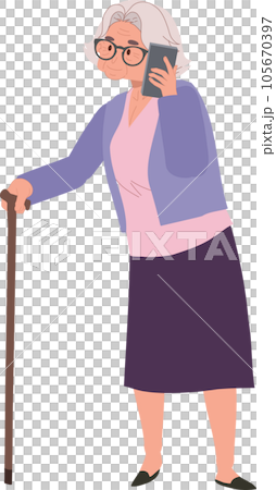 Modern Senior Lifestyle, Technology and elderly concept. Senior Woman using talking on Smartphone Modern Senior Lifestyle, Technology and elderly concept. Senior Woman using talking on Smartphone 105670397