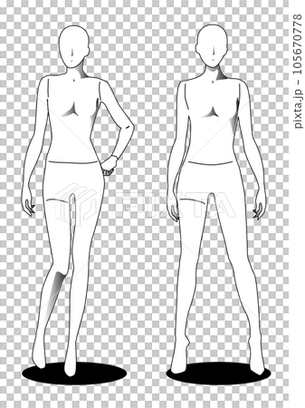 2 line drawing mannequins - Stock Illustration [105670778] - PIXTA