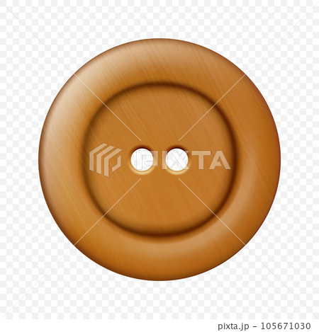 Vector 3d Realistic Wooden Button for Clothes Icon Set Closeup Isolated. Fashion, Art, Needlework, Sewing, Scrapbooking Decor. Round Clothes Button Design Template, Front View Vector 3d Realistic Wooden Button for Clothes Icon Set Closeup Isolated. Fashion, Art, Needlework, Sewing, Scrapbooking Decor. Round Clothes Button Design Template, Front View 105671030