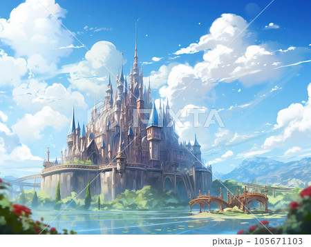 Anime Background Another World Forest Castle Stock Vector (Royalty Free)  2318065687 | Shutterstock