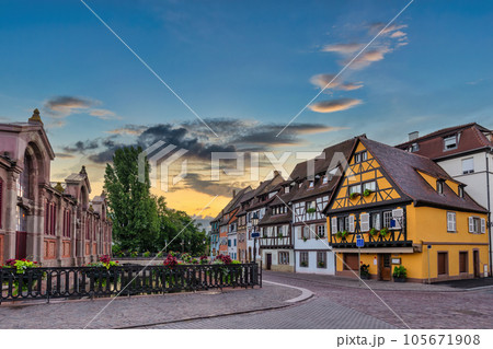 Colmar France, Colorful Half Timber House sunrise city skyline Colmar France, Colorful Half Timber House sunrise city skyline 105671908
