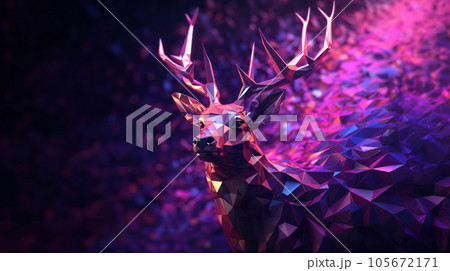 Deer head and horn DMT styles of crystal Deer head and horn DMT styles of crystal 105672171