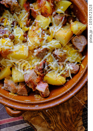 potatoes with meat and cheese potatoes with meat and cheese 105672328