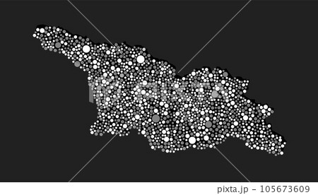 Creative map Georgia from random white dots 105673609