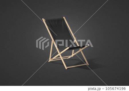 Blank black folding beach chair mockup, dark background 105674196