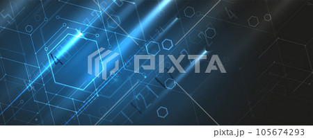 Abstract hexagon background. Technology polygonal design. Digital futuristic minimalism Abstract hexagon background. Technology polygonal design. Digital futuristic minimalism 105674293