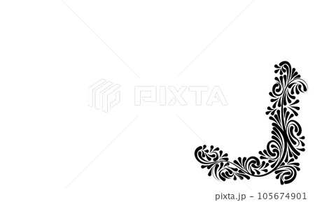 Floral retro coner border. Vector illlustration. 105674901