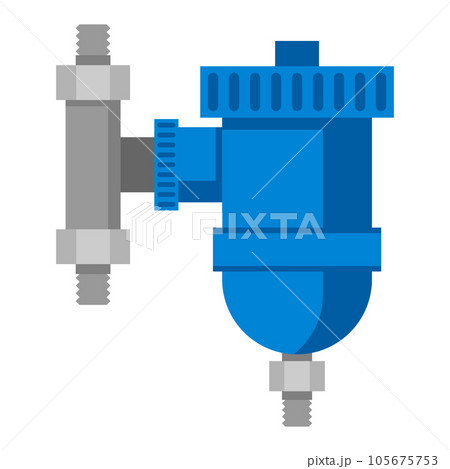 Illustration of desliming filter. Industrial image of plumbing object. Illustration of desliming filter. Industrial image of plumbing object. 105675753