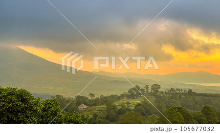 Amazing sunrise in the mountains 105677032