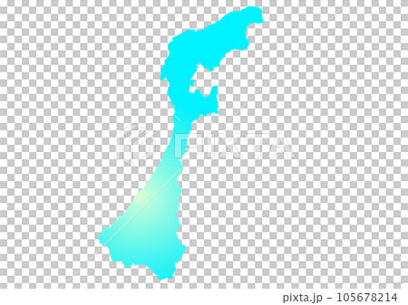 石川縣縣地圖插圖海洋藍色淺藍色黃色 石川縣縣地圖插圖海洋藍色淺藍色黃色 105678214