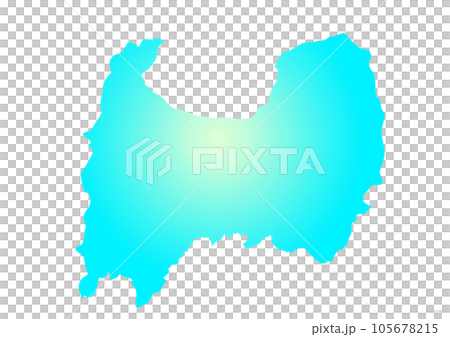 富山縣縣地圖插圖海洋藍色淺藍色黃色 105678215