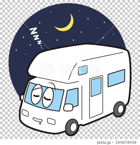 露營者在車裡睡覺 105678436