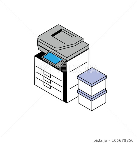 アイソメトリック構図　コピー機のイラスト 105678856