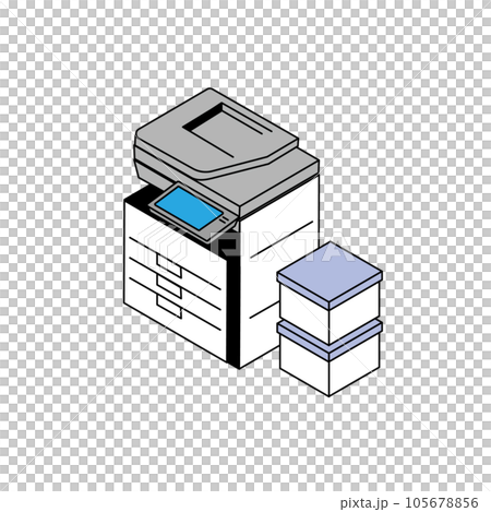 アイソメトリック構図　コピー機のイラスト 105678856