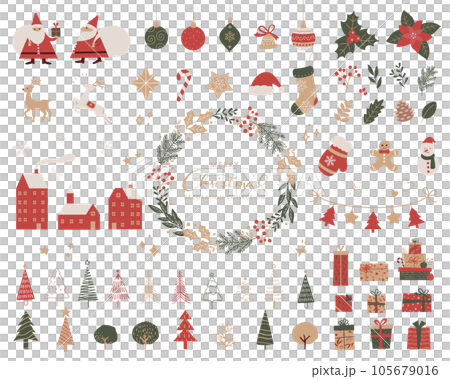 Christmas decoration icon set (vector illustration) Christmas decoration icon set (vector illustration) 105679016