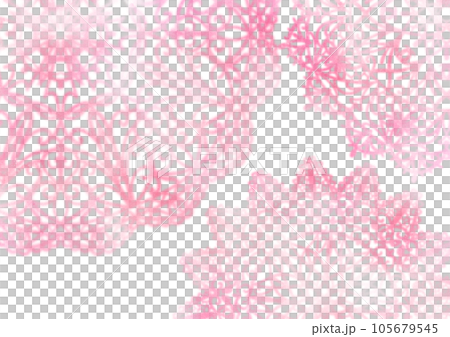 Watercolor circular lace (doily) material (pink) 105679545