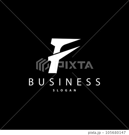 Initial Letter F Minimalist Logo, Simple Luxury Logotype Vector, Corporate Identity Emblem Symbol Design Brand, Company, Business 105680147